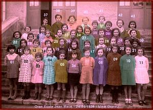 ECOLE JEAN MACE FILLES 1938 CM2 MME GOMEZ